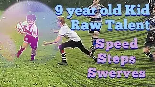 9 year old Rugby Kid Alex sidestep speedster 1st year playing raw talent beastmode highlights