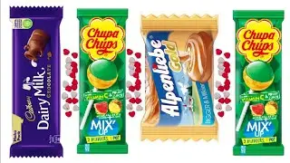 Dairy Milk против леденца Chupa Chups против Alpenliebe против леденца Chupa Chups
