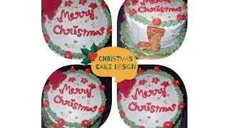 Cake decoration ideas||simple design cake|Merry Christmas Cake Design||cake decoratio||howtomakecake