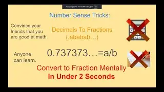 Converting Infinite to Finite. Number Sense Tricks 6.