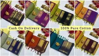 WhatsApp for Order: 9655430091 🎋Kanji Cotton Saree Collection 🎋 Saree W Running Blouse 900+Ship #cod