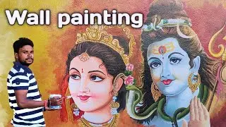 How To Make Painting on Wall ||Lord shiva and parvati|| @rameshart9960