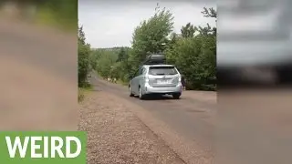Cars mysteriously rolls uphill