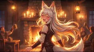 🦊🔥 After the Monster Hunt — Kitsune's Cozy Tavern Celebration  Joyful Anime Folk Music🍻✨