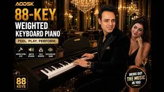 AODSK 88-Key Weighted keyboard piano,Hammer Action Digital Piano with Speakers.