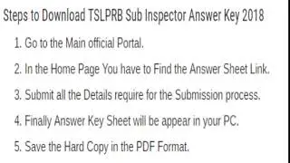 9 Sep TSLPRB SI & Constable Answer Key 2018 How to Download Steps