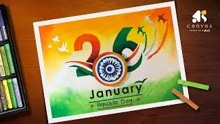 Republic Day Drawing Easy / Republic Day Drawing with Oil Pastel / Oil Pastel Drawing for Beginners