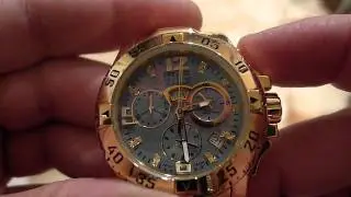Invicta Midsize Excursion 6851 Reserve Collection Chronograph 18k Gold-Plated Watch