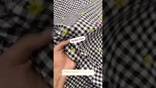 Cotton black and white checks All over daisy flower embroidered #fabric #onlineshopping