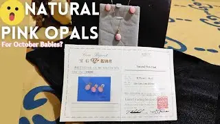 NATURAL PINK OPAL + Pink Opal Necklace And Earrings In 18K Rose Gold From Japan | October Birthstone