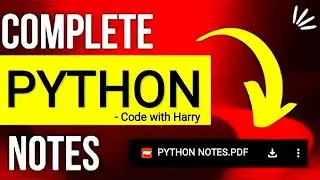 COMPLETE PYTHON 🐍 NOTES 😱 || BY CODE WITH HARRY