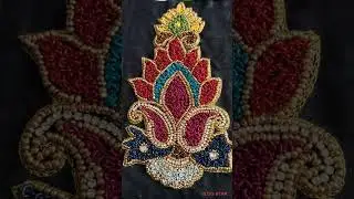 Zardosi flower motif design. [SR arts and craft - Santhi].#shorts.#french #knot #zardosi