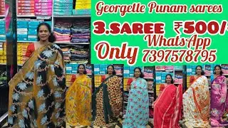 💯3.saree ₹500/- regular wear Georgette Poonam🥳 saree WhatsApp 7397578795