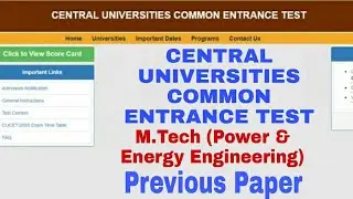 #CUCET_MTech_Power_&_Energy_Engg    M.Tech (Power & Energy Engg ) [CUKNK]   2020 Previous Paper