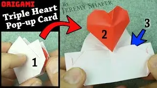 Origami TRIPLE Heart Pop-up Card!