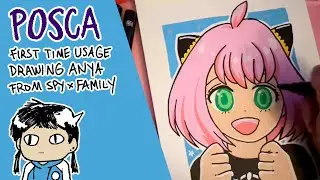 Art Test: Using POSCA Acrylic Markers for the First Time to Draw Anya Forger