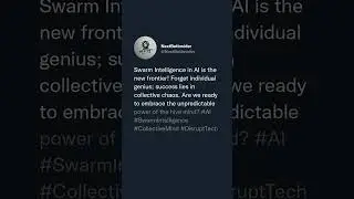 Swarm Intelligence in AI is the new frontier! 🐝 Forget individual genius; success lies in collect...