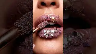 Closeup Feather Class-Ring Lipstick 💄💍 | Heavy Gem Lips, Soft Sparkle ASMR Calm