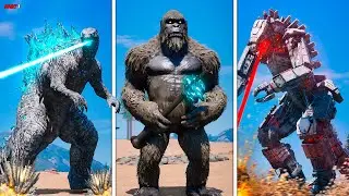 GODZILLA and KONG vs MECHAGODZILLA Fight in GTA 5