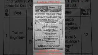 Recruitment Notifications on Bharat Electronics Limited (BEL)