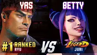 SF6 ▰ YAS (#1 Ranked Ryu) vs BETTY (Juri) ▰ High Level Gameplay