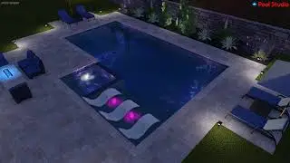 Modern Pool and Spa with Outdoor Living