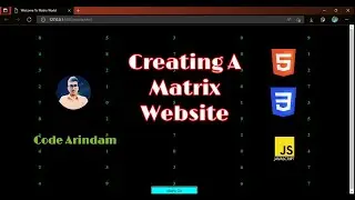 Creating A Matrix Screen Website with HTML , CSS , JS | With Code Arindam #websitedesign