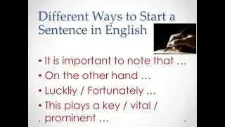 Different Ways to Start a Sentence in English