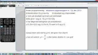 Linære programmering-teori og løses i  NspireCAS