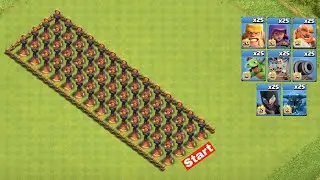 25x BH Troops Vs 56x Level 1 Inferno Tower Base Clash Of Clans