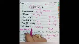 Algebra || part 3 || Algebraic expression || class 7th || #youtubeshorts #video #diamond