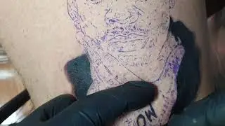 AI portrait tattoo (reddish wash)