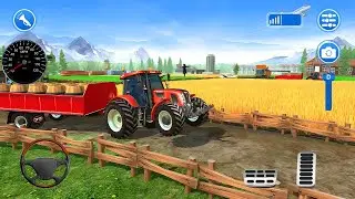 Real Farming Tractor Trolley Gameplay With Heavy Load Transport On Muddy Village Roads Simulator