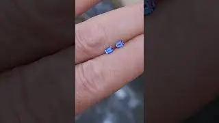 Benitoite Emerald cut pair
