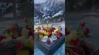 Breakfast with mountain dream views over the Italian Alps 🍓❄️✨🏔️ #italy #dolomites #alps #breakfast