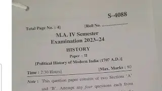MA 4th SEM PREVIOUS QUESTION PAPER 2023 POLITICAL HISTORY OF MODERN INDIA SRI DEV SUMAN UNIVERSITY