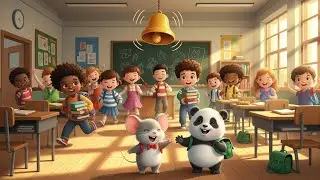 Mickey Mouse & Panda School Adventure 🐭🐼 | Fun Kids Learning Story | Cute Cartoon Story for Children