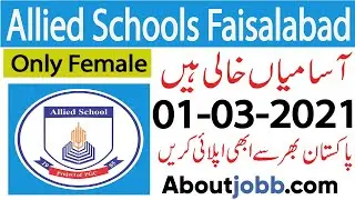 Allied School Faisalabad jobs 2021 |New jobs In Pakistan 2021 | School Jobs 2021