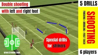 Double shooting with left and right foot | special finishing drills for football attackers/strikers