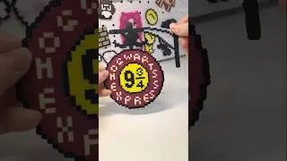 I made a Platform 9&frac34; sign from Harry Potter with perler beads.#harrypotter #perlerbeads #diy