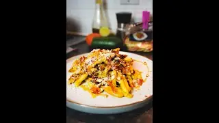 Creamy Leek Pasta with Zucchini, Prosciutto & Crunchy Almonds