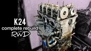 K24 Engine Rebuild and Head Porting with K20a Oil Pump and