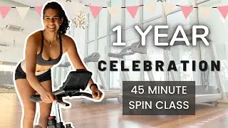45 Minute INTENSE INTERVALS | 1 YEAR RIDE WITH ALINA Spin Class |  Indoor Cycling Workout