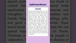 Essay on Festivals in 100 words #shorts #students
