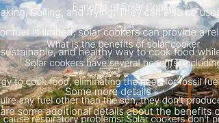 Benefits of solar cooker #solarcooker #solar sun cooker