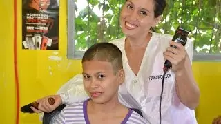 Barbershop girl short buzzcut