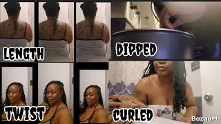 Vlogtober| Hair Length check, twist,dipped and curled