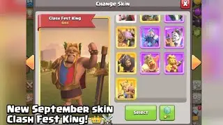 Quick News: Clash of Clans, new september skin Clash Fest King! | Coc News 👑⚔️