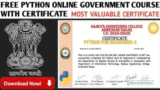 Free Python Online Course With Certificate 2021 | Free Certificate Course | Python @Knowledge100SAN