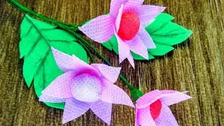 How to make beautiful flower...Use by shopping bag || Beautiful Shopping Bag Flowers